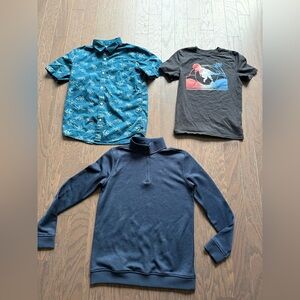 Boys kids clothes lot sz XL  Under Armour GAP sweater button down octopus Dino